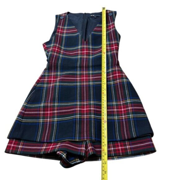 Maje Iris Plaid Skirt Overlay Romper Size XS - Picture 6 of 9